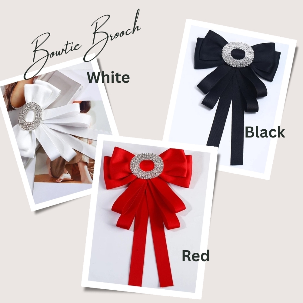 Elegant Bowtie Brooch Set - 3pcs Set - Picture 12 of 12
